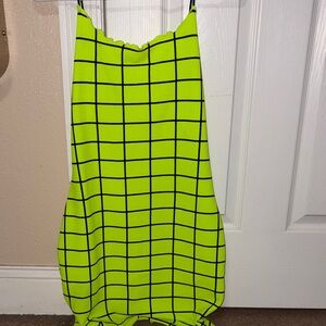 SHEIN Neon Green Grid Dress